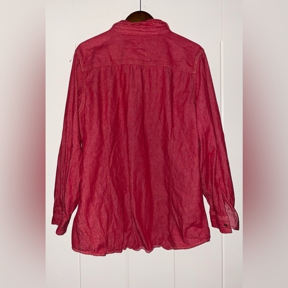 C.E. Schmidt Work Wear Fit Pearl Snap Button Women Shirt XL Cowgirl Chore Barn - Picture 8 of 8